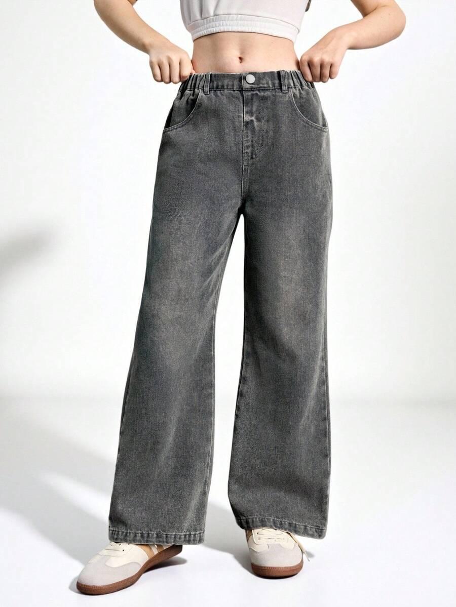 SZARE SPODNIE JEANS 
