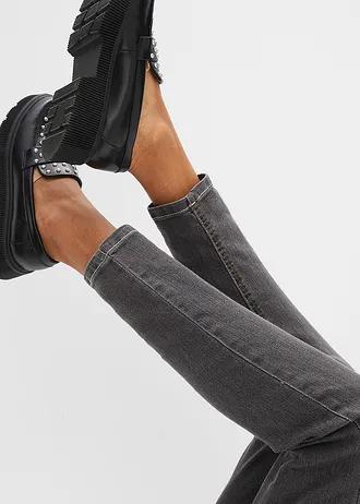 szare SPODNIE JEANS