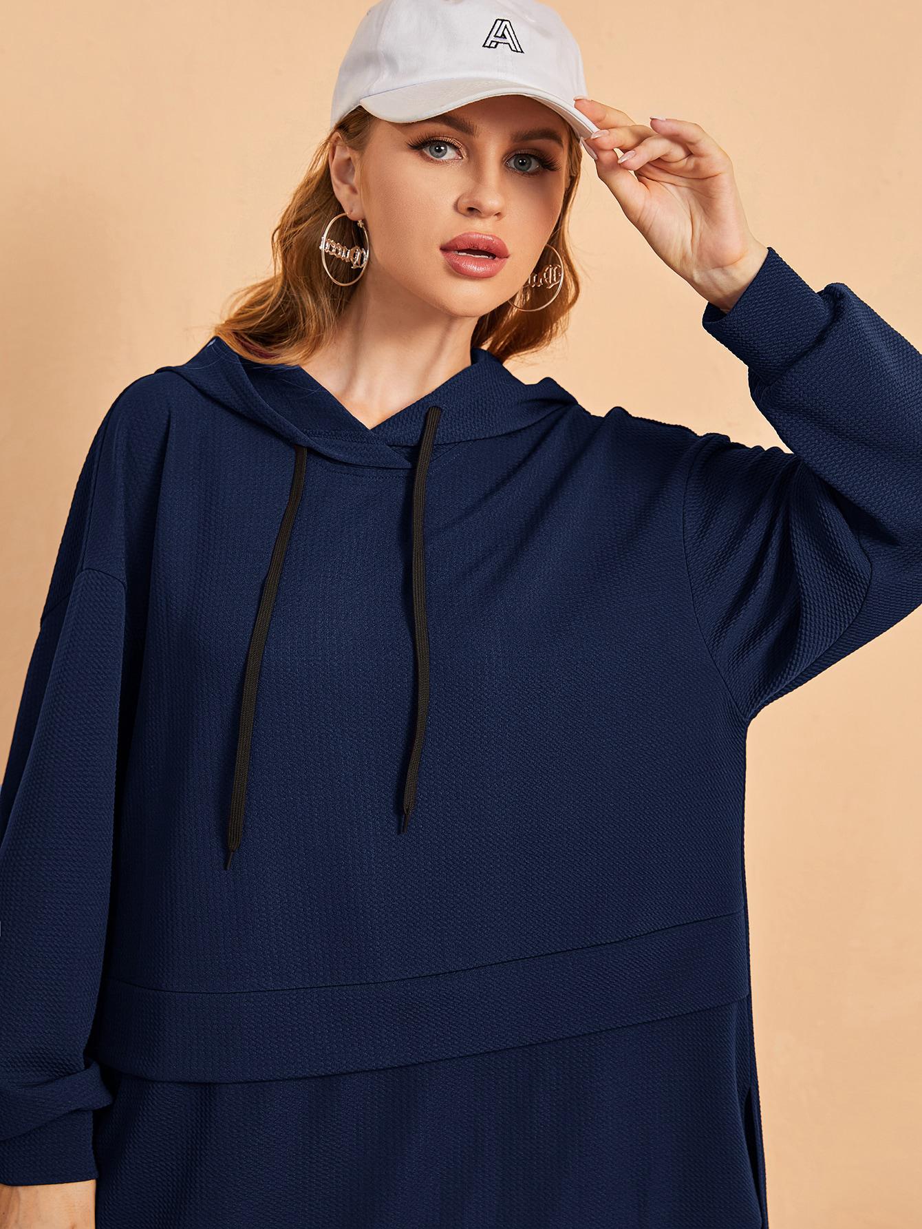 GRANATOWY KOMPLET DRESOWY BLUZA SPODNIE 