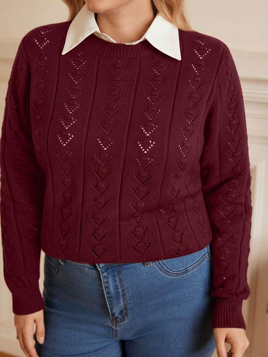 bordowy dzianinowy sweter 