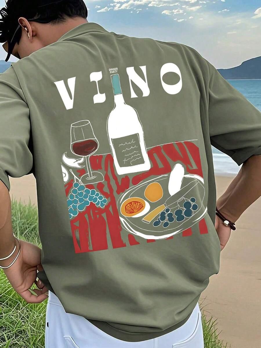 zielony t-shirt print 