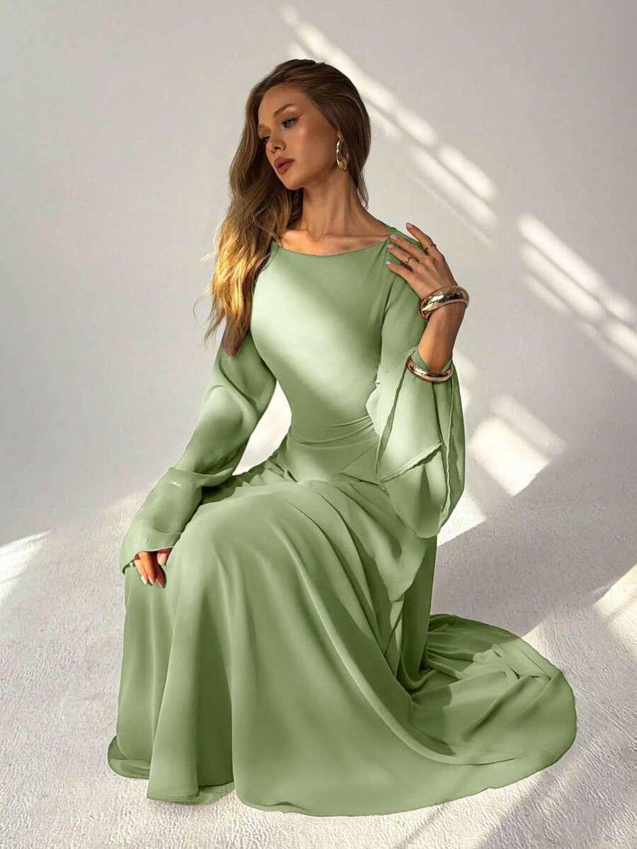 zielona maxi sukienka
