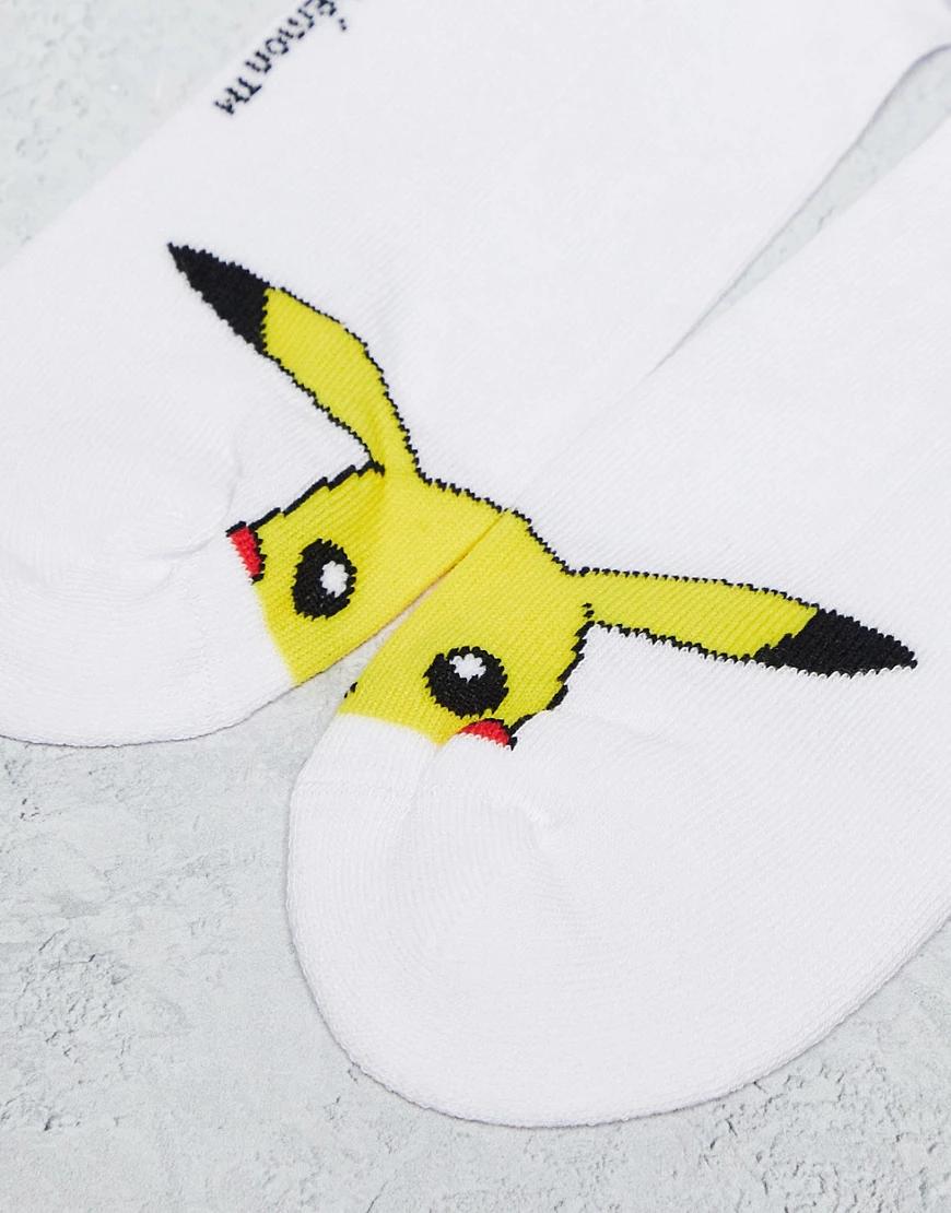 BIAŁE SKARPETKI MOTYW POKEMONA PIKACHU