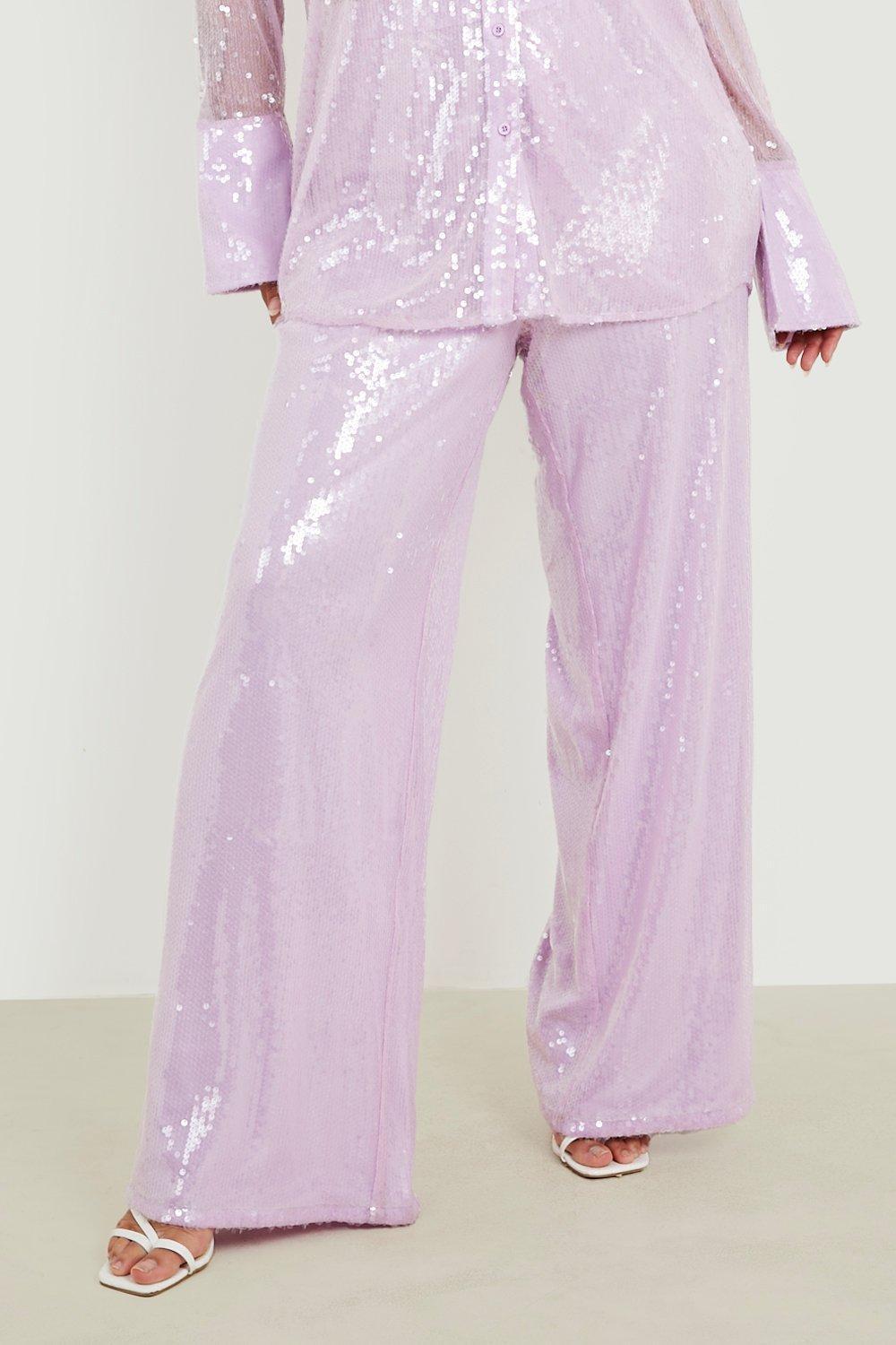 ELEGANCKIE SPODNIE DAMSKIE WYSOKI STAN CEKINY 