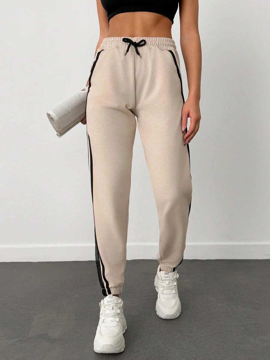 BEŻOWE SPODNIE DRESOWE