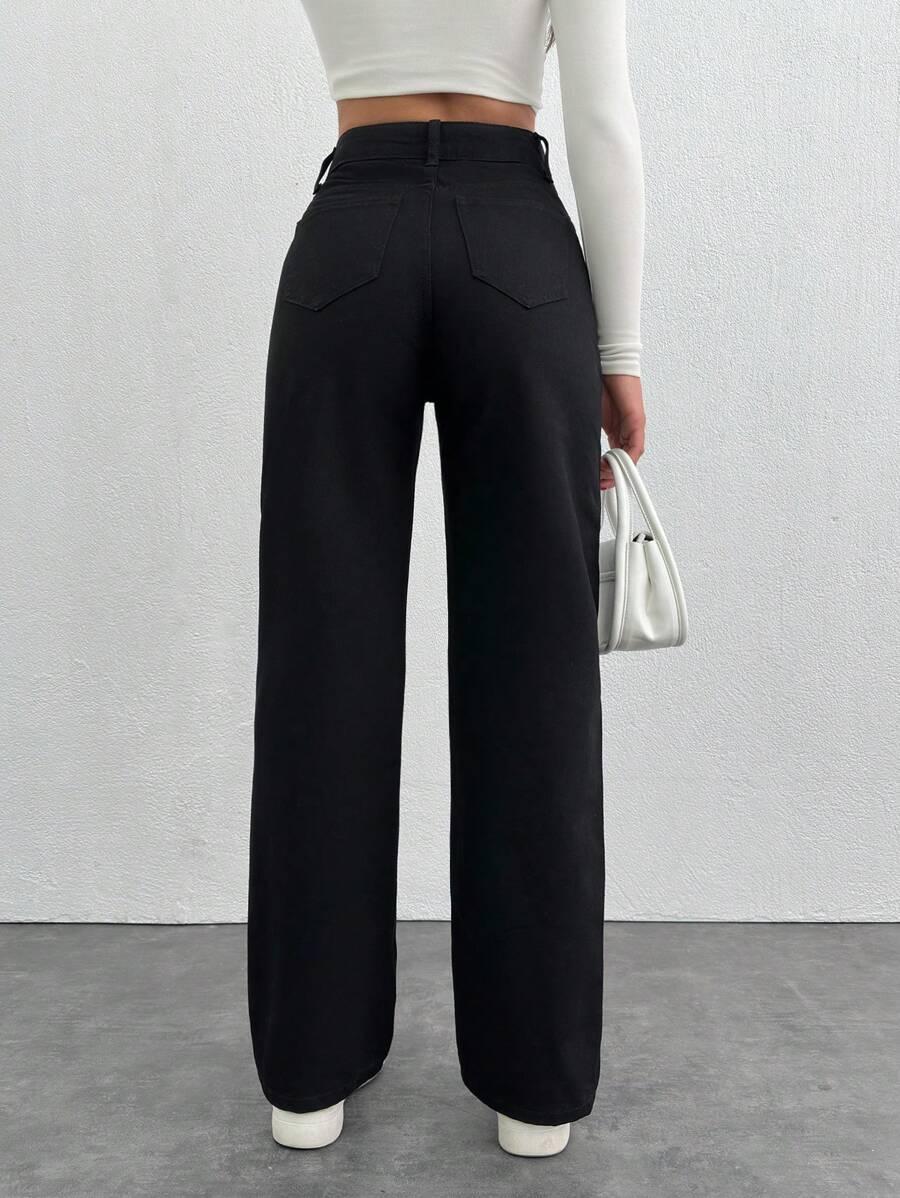 CZARNE SPODNIE JEANS