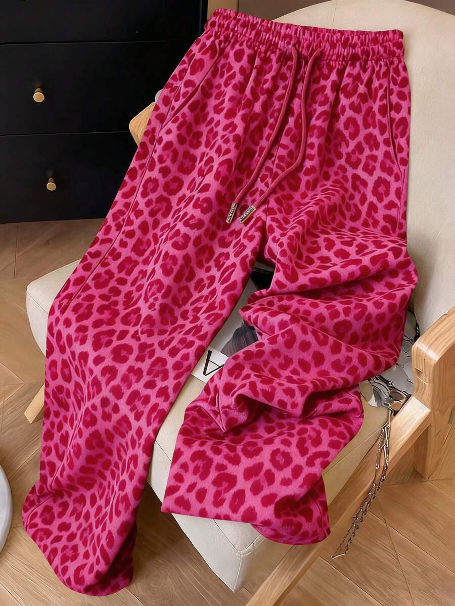 RÓŻOWE SPODNIE DRESOWE ANIMAL PRINT