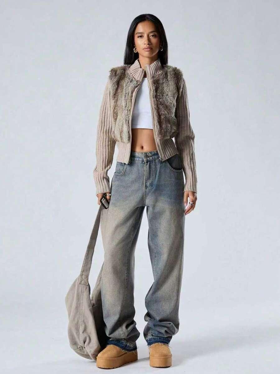bluza futerko zamek