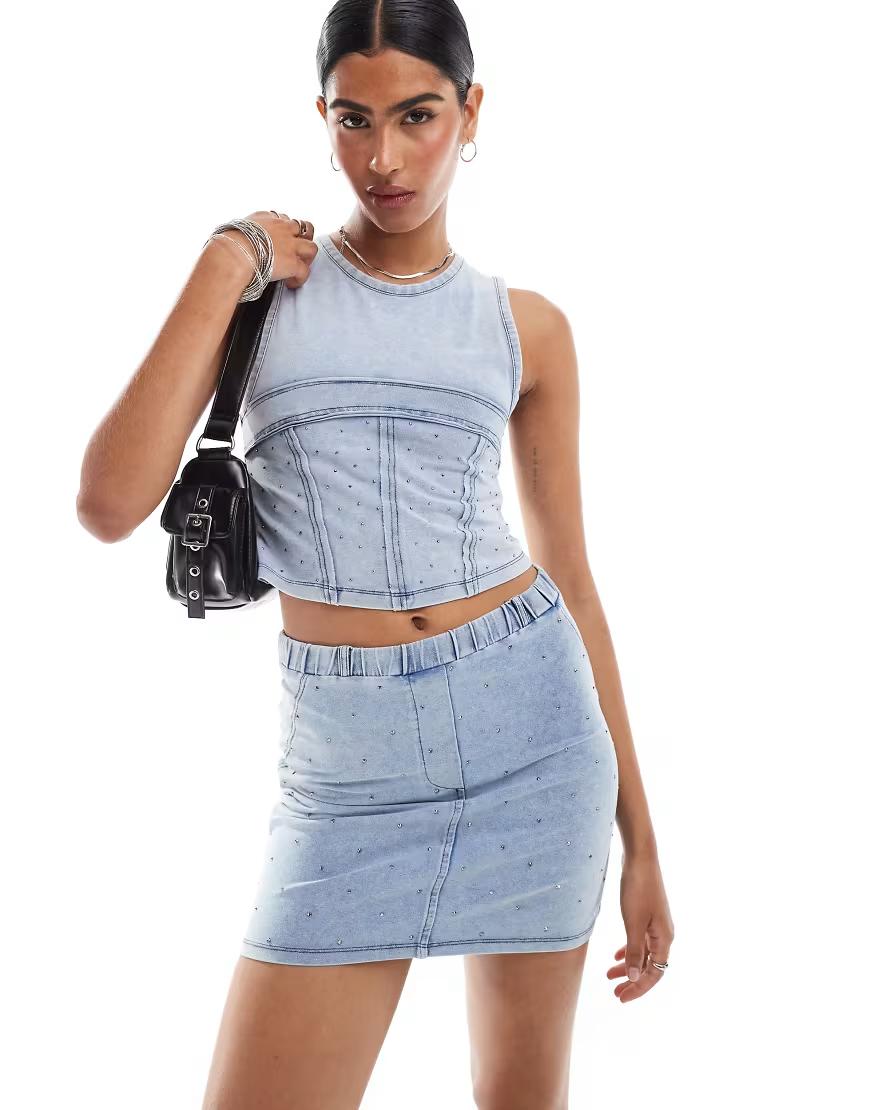 NIEBIESKI TOP JEANS