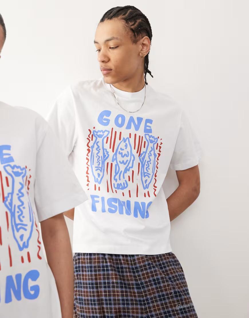 biały t-shirt print