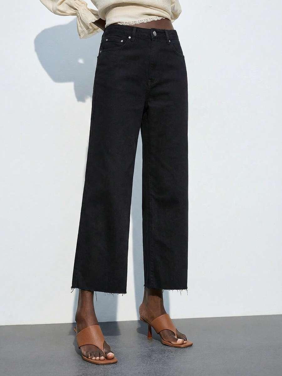 CZARNE SPODNIE JEANS