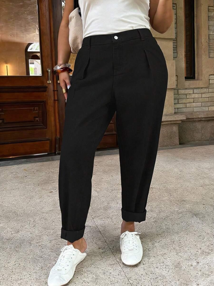 CZARNE SPODNIE JEANS