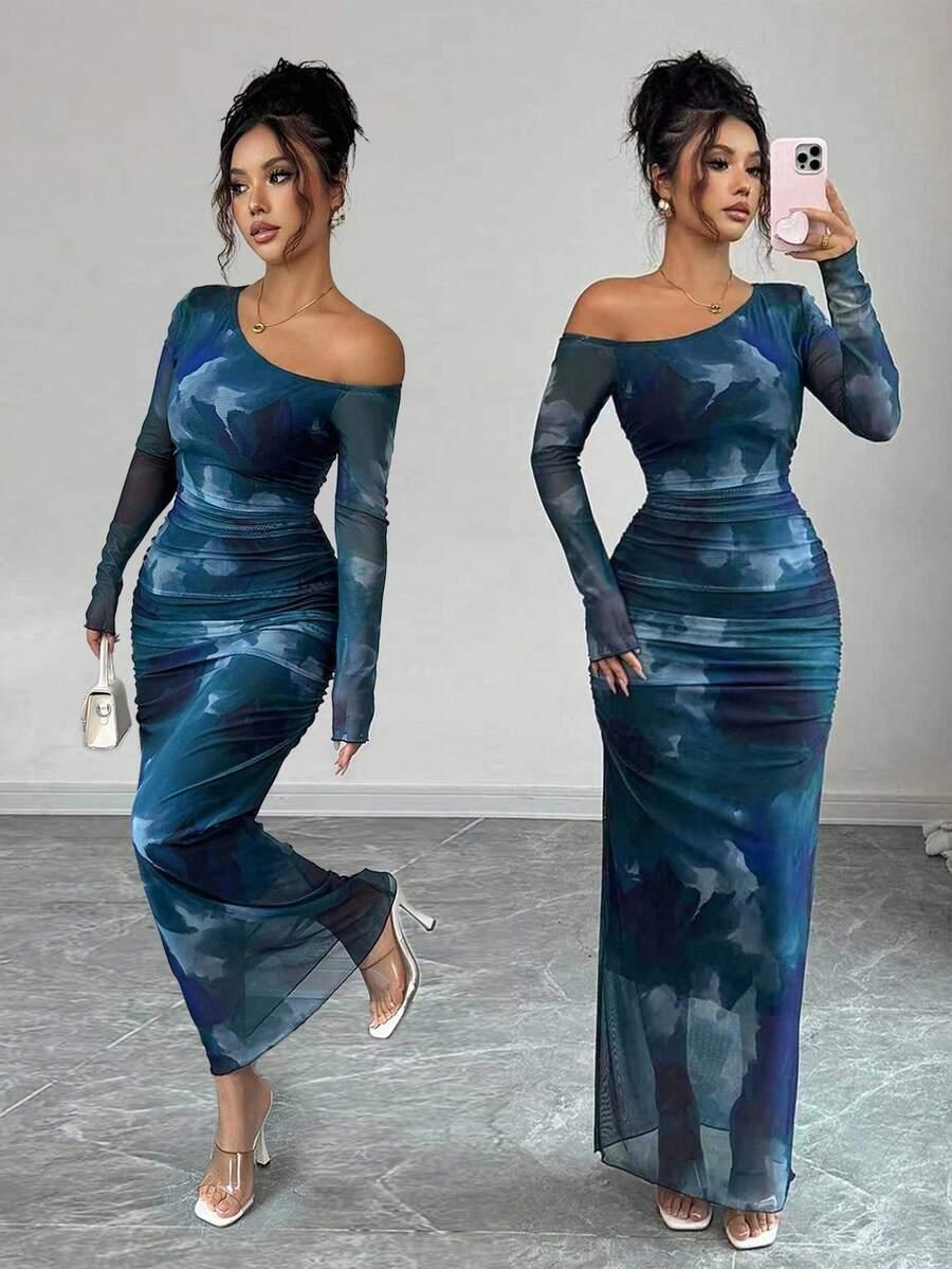 NIEBIESKA MAXI SUKIENKA