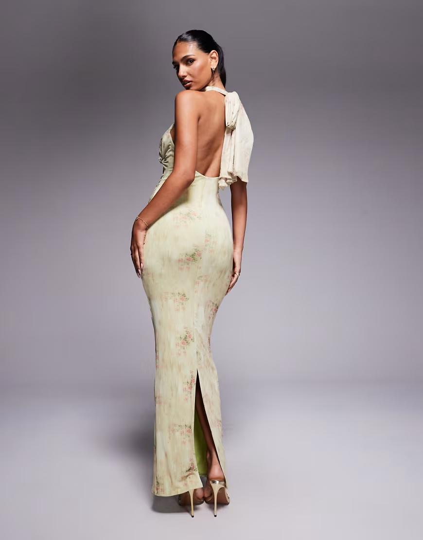 ZIELONA MAXI SUKIENKA PRINT