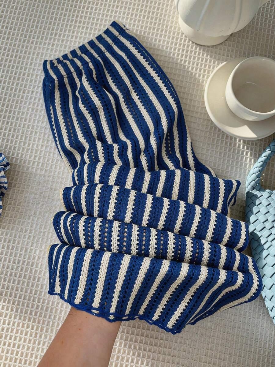 spodnie wzór paski casual