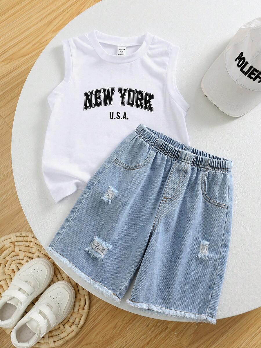 biała koszulka bez rękawów nadruk  new york