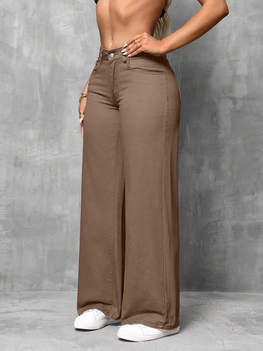 brązowe spodnie jeans