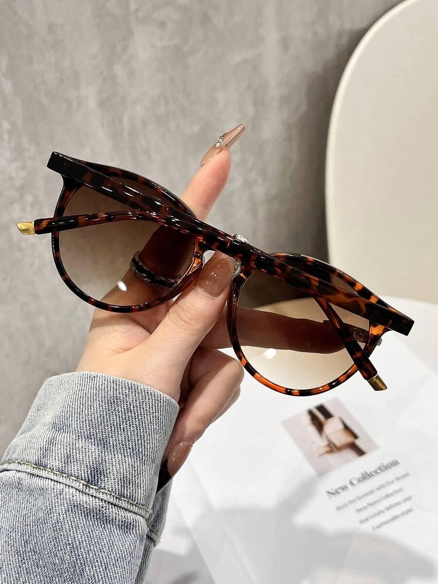 BRĄZOWE OKULARY PRZECIWSŁONECZNE ANIMAL PRINT