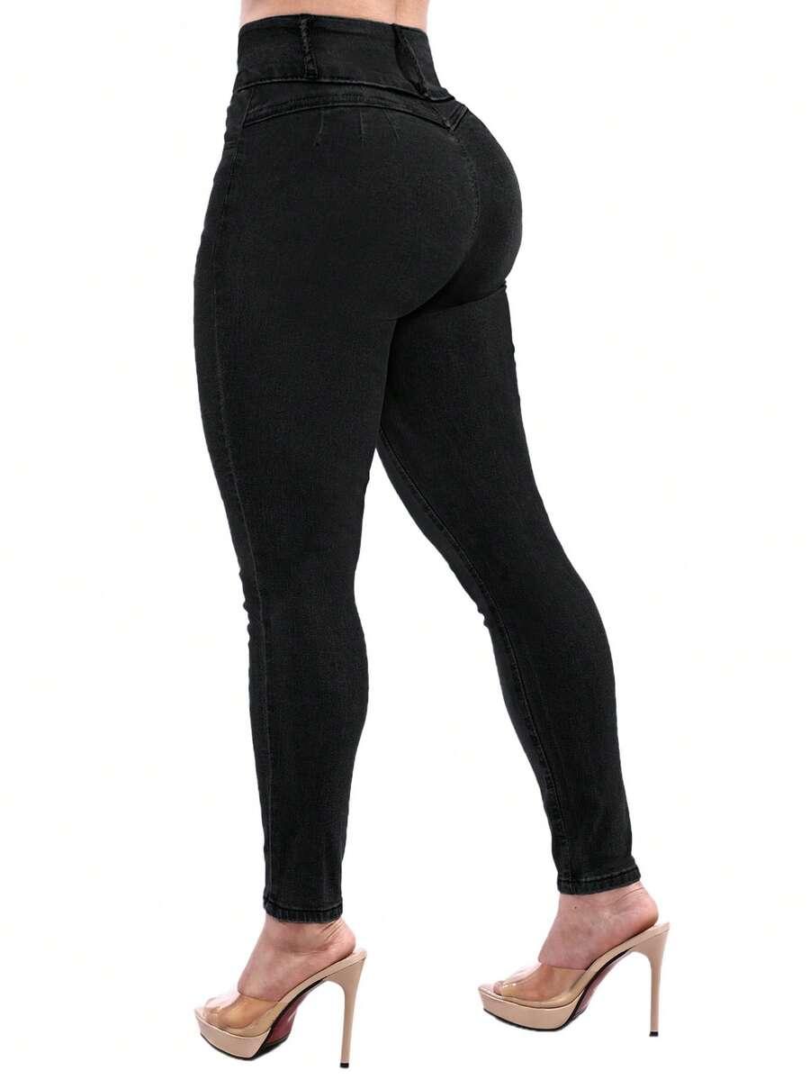 CZARNE SPODNIE JEANS 