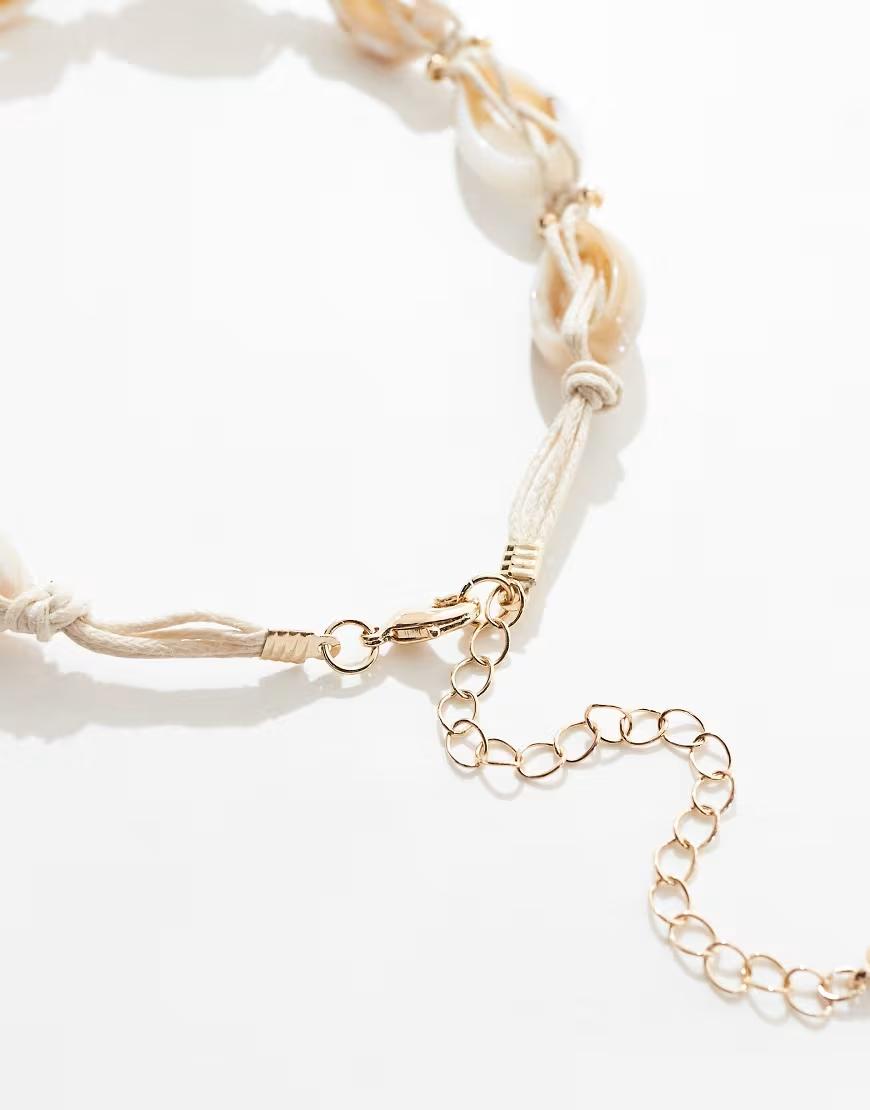 NASZYJNIK TYPU CHOKER ZE SZTUCZNYCH MUSZELEK 