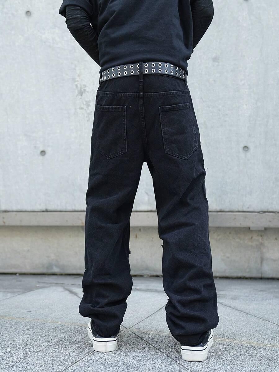 CZARNE SPODNIE JEANS 