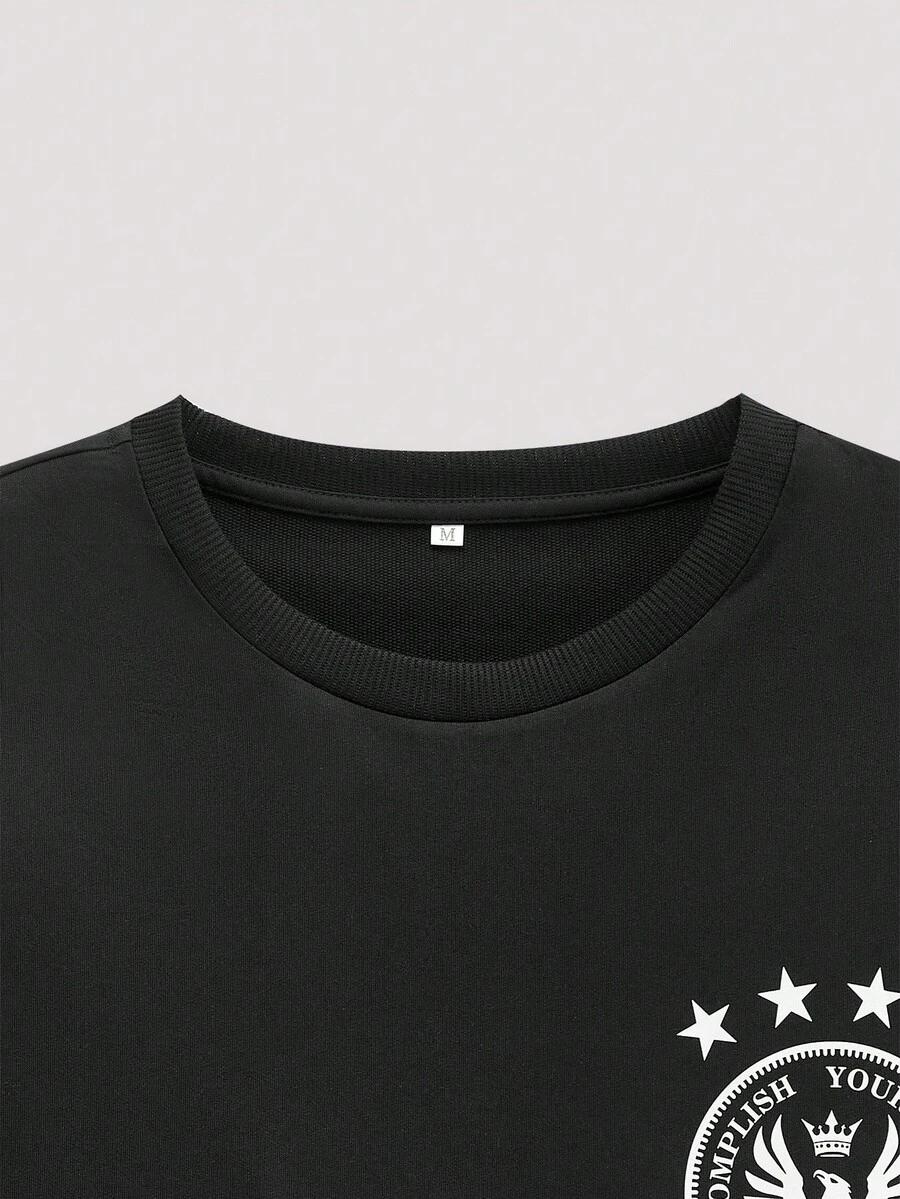 czarny t-shirt  z nadrukiem
