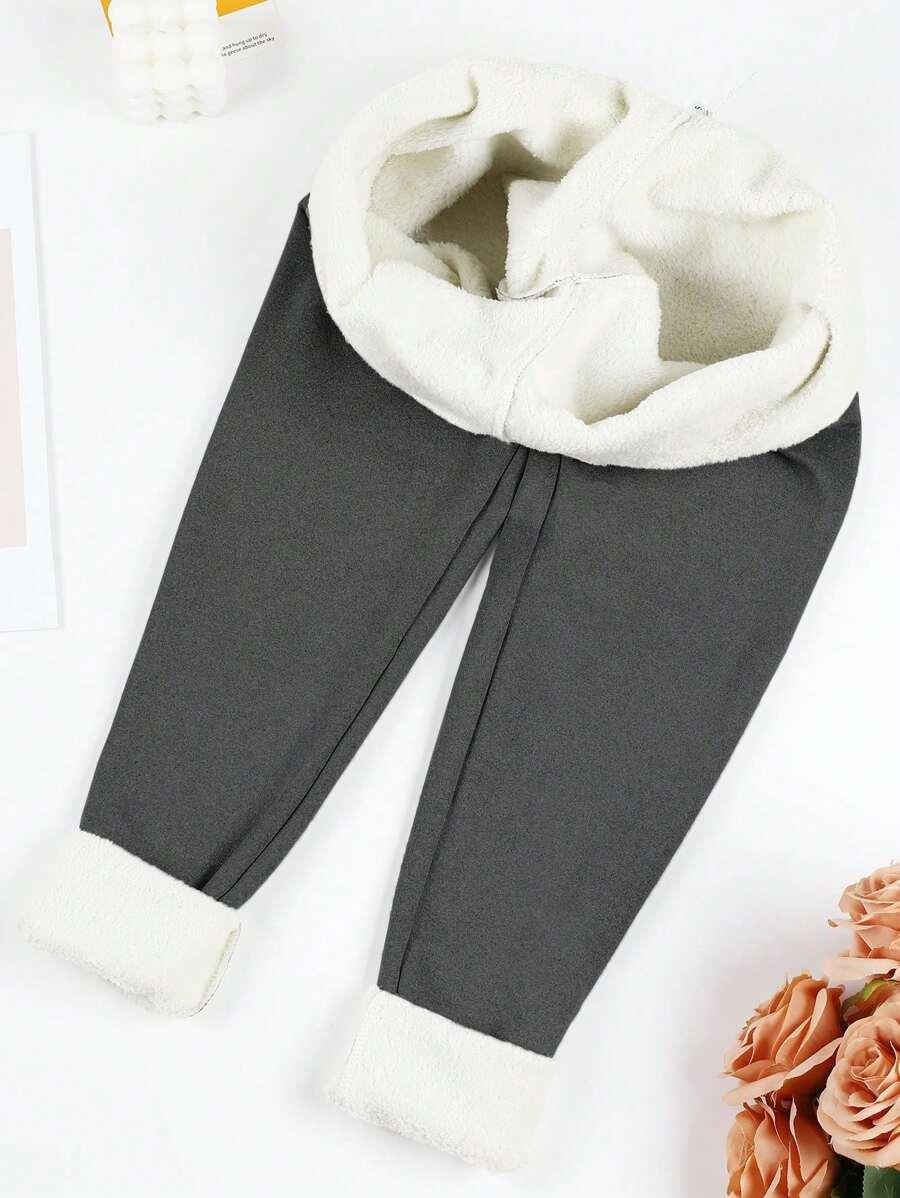 szare ocieplane legginsy