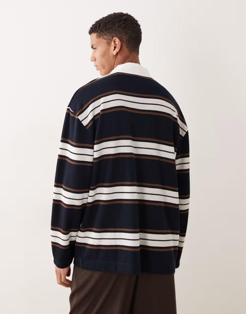 kolorowa koszulka polo print paski