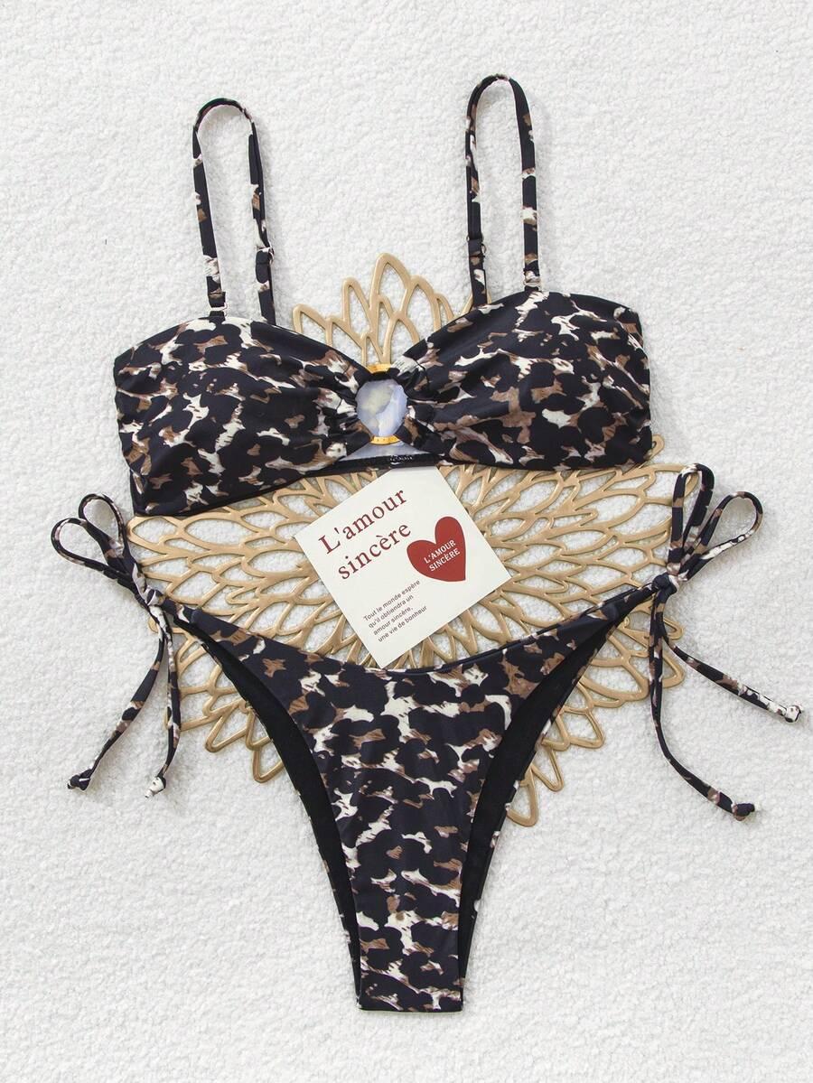 DWUCZĘŚCIOWY STRÓJ KĄPIELOWY ANIMAL PRINT