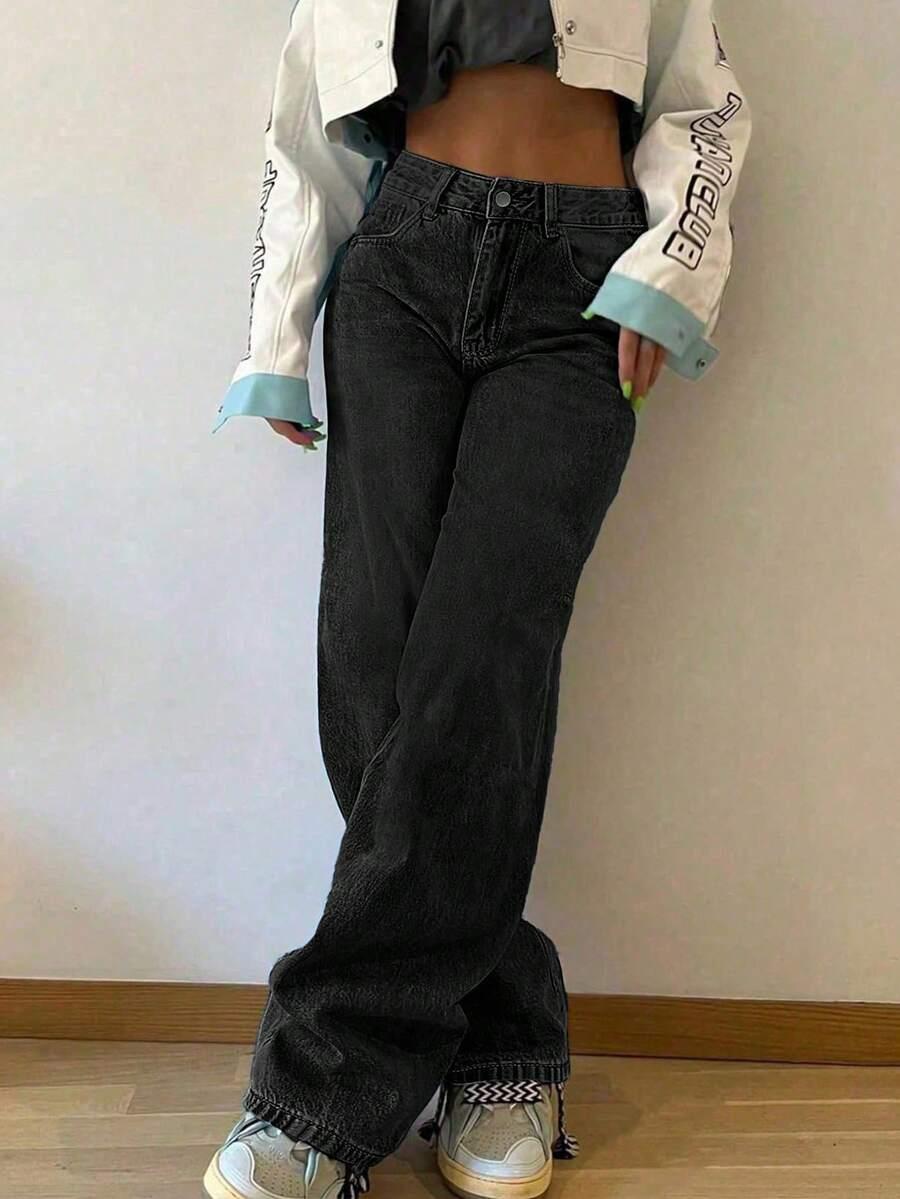czarne spodnie jeans 