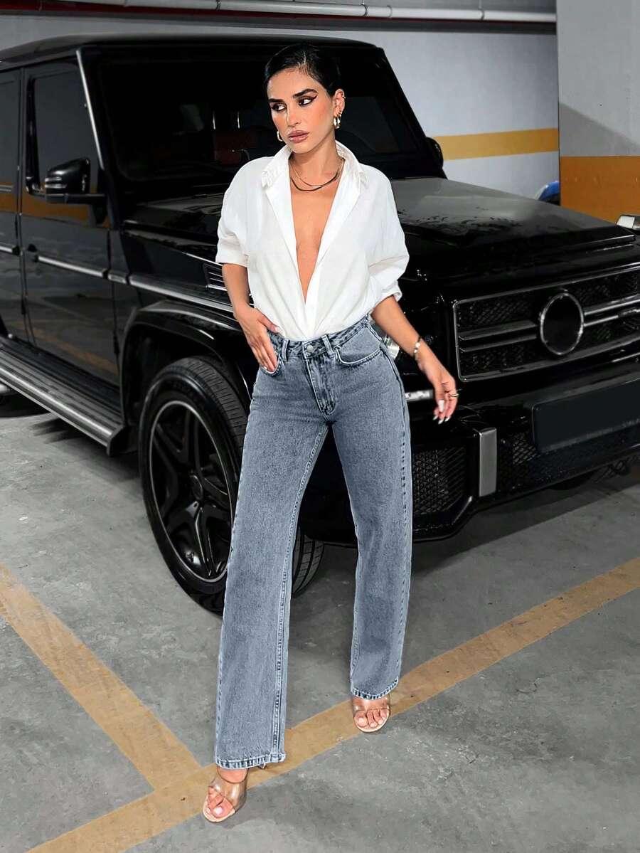 NIEBIESKIE SPODNIE JEANS
