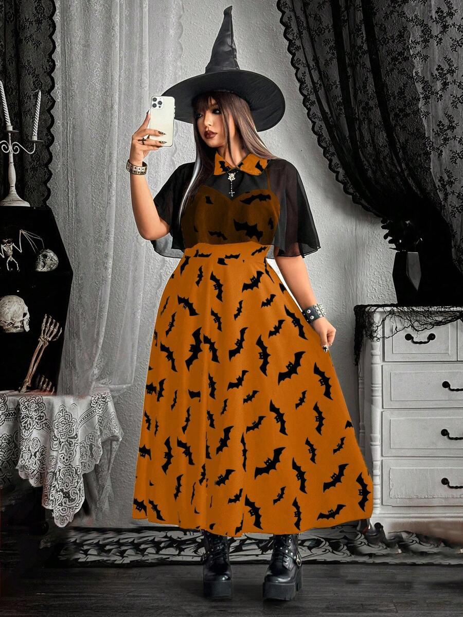 KOMPLET SUKIENKA I TOP HALLOWEEN 