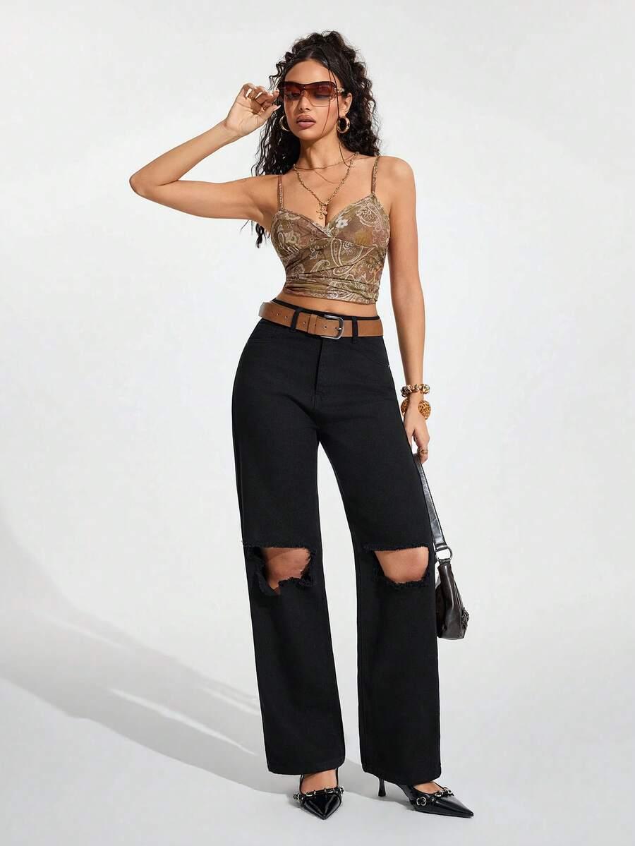 czarne spodnie jeans