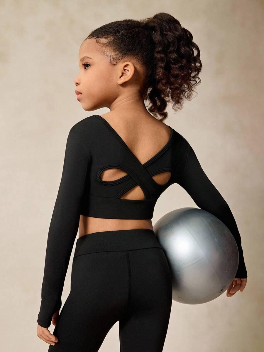 czarny komplet top legginsy