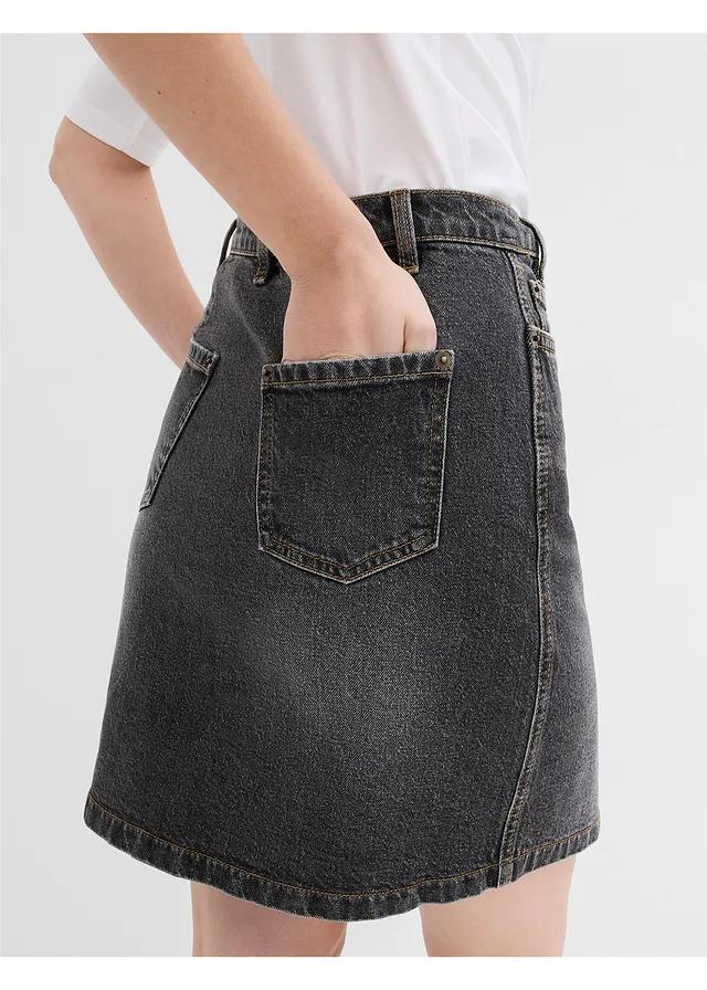 SPÓDNICA JEANSOWA PROSTA MINI 
