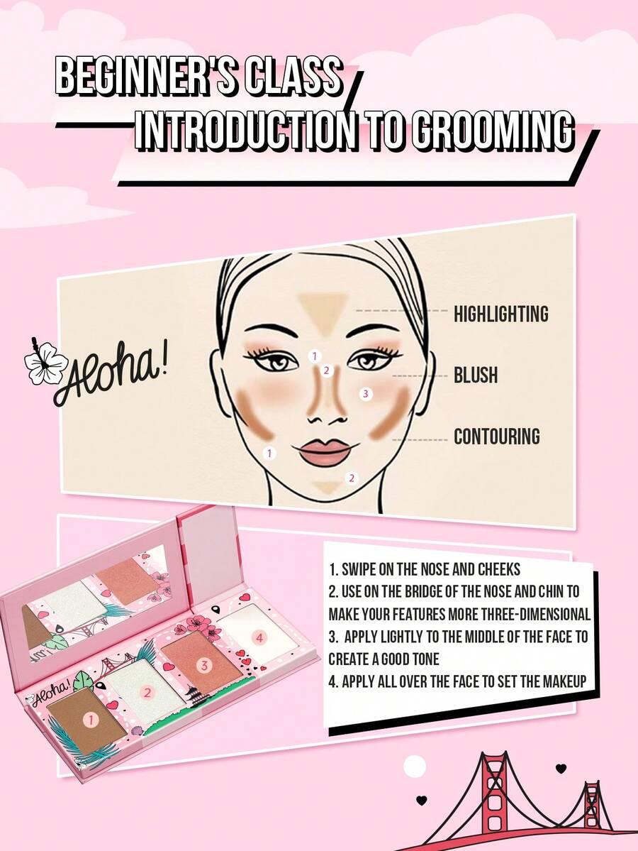 4w1 paleta bronzer róż puder rozświetlacz JETSETTER 