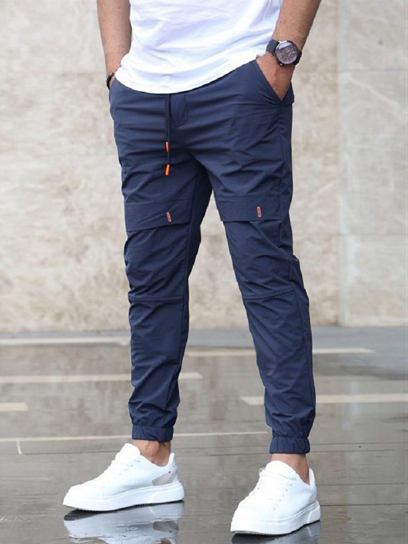 GRANATOWE SPODNIE CASUAL