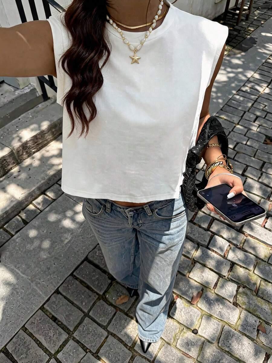 BIAŁY TOP CASUAL