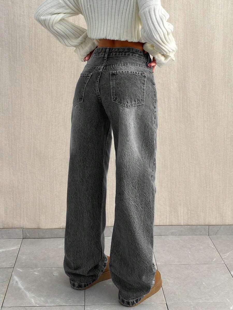 SZARE SPODNIE JEANS