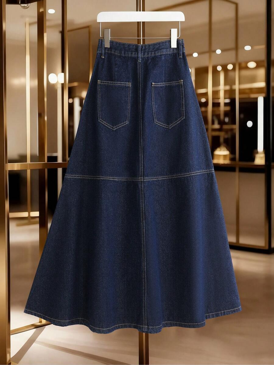 granatowa spódnica jeans