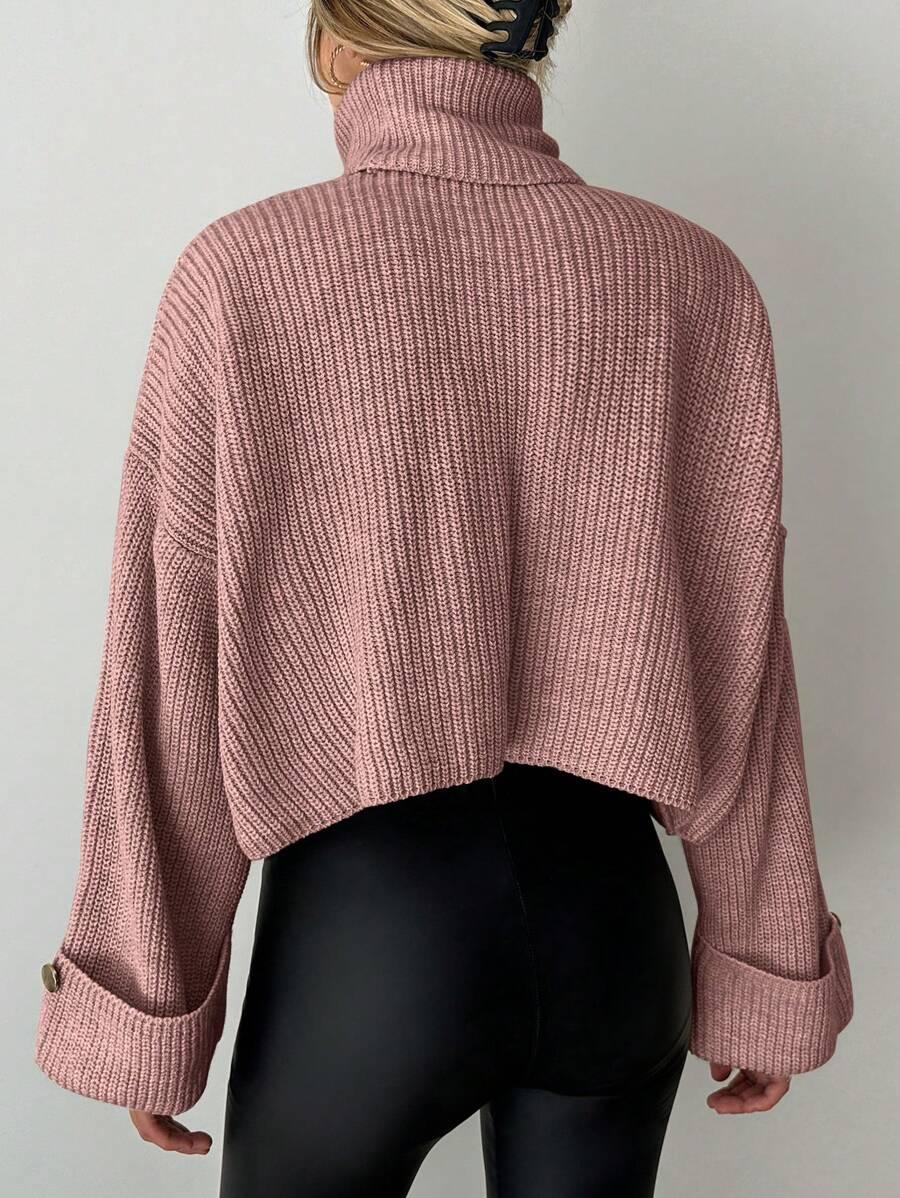 różowy sweter golf 