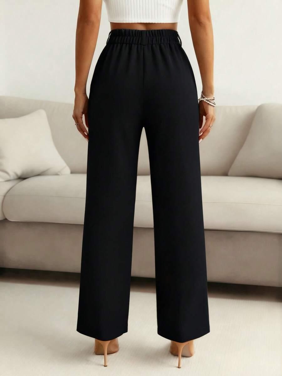 CZARNE ELEGANCKIE SPODNIE 