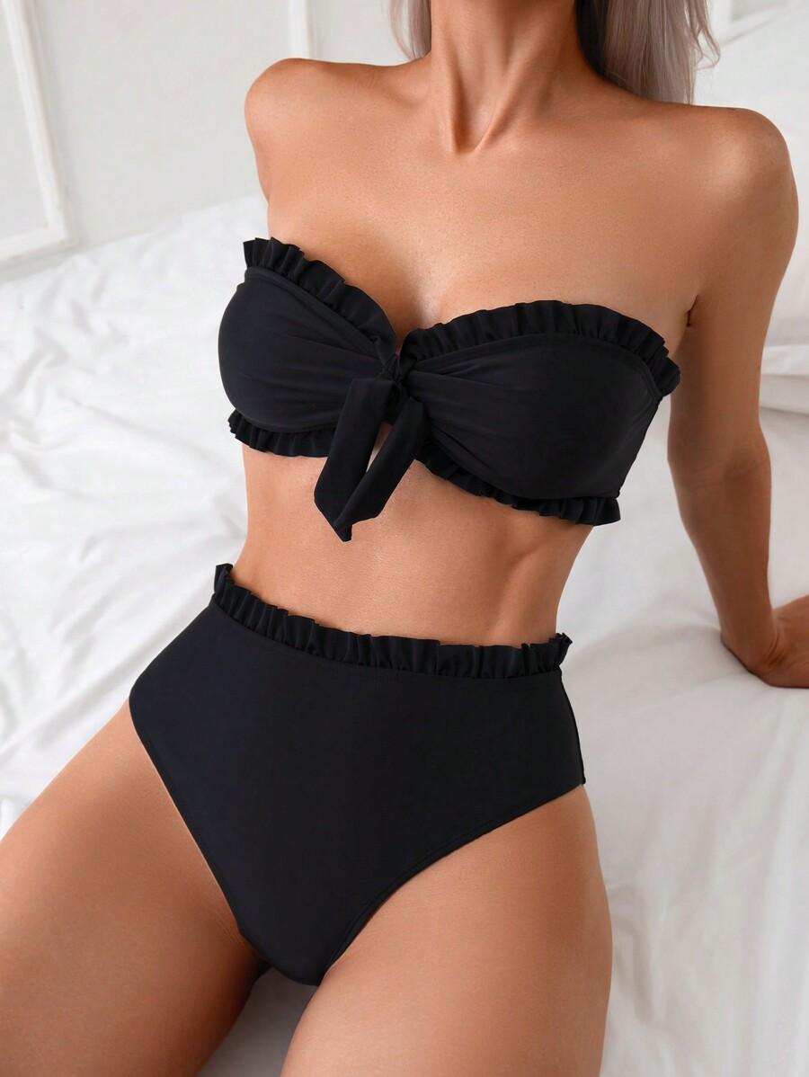 CZARNE DWUCZĘŚCIOWE BIKINI DAMSKIE