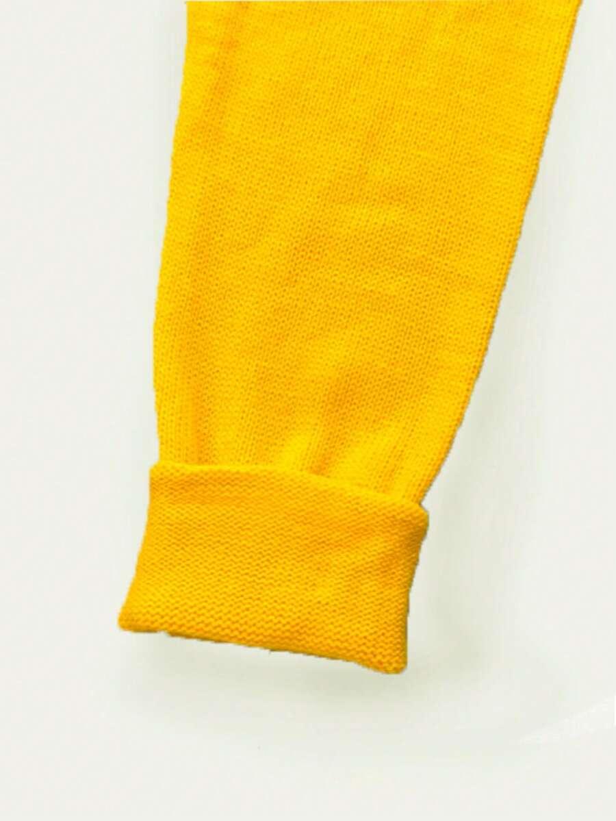 ŻÓŁTY SWETER OKRĄGŁY DEKOLT