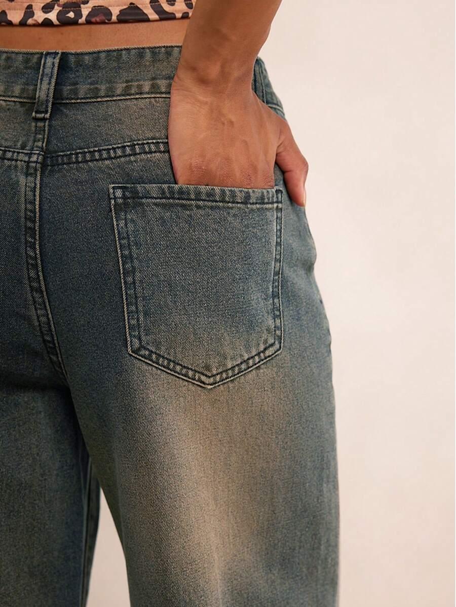 SPODNIE JEANSOWE DAMSKIE 