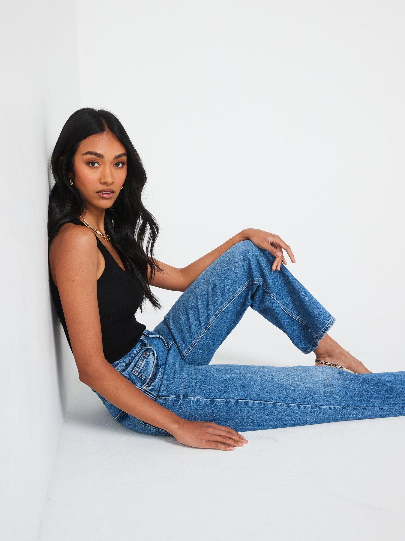 V BY VERY JEANSY WIDE LEG HIGH WAIST