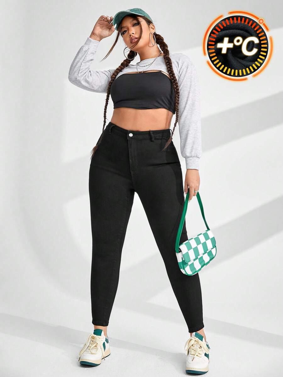 CZARNE SPODNIE JEANS