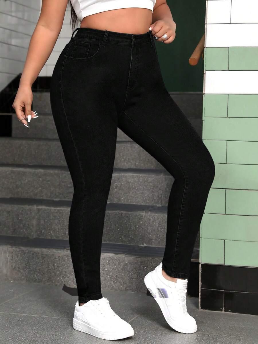 CZARNE JEANSY WYSOKI STAN 