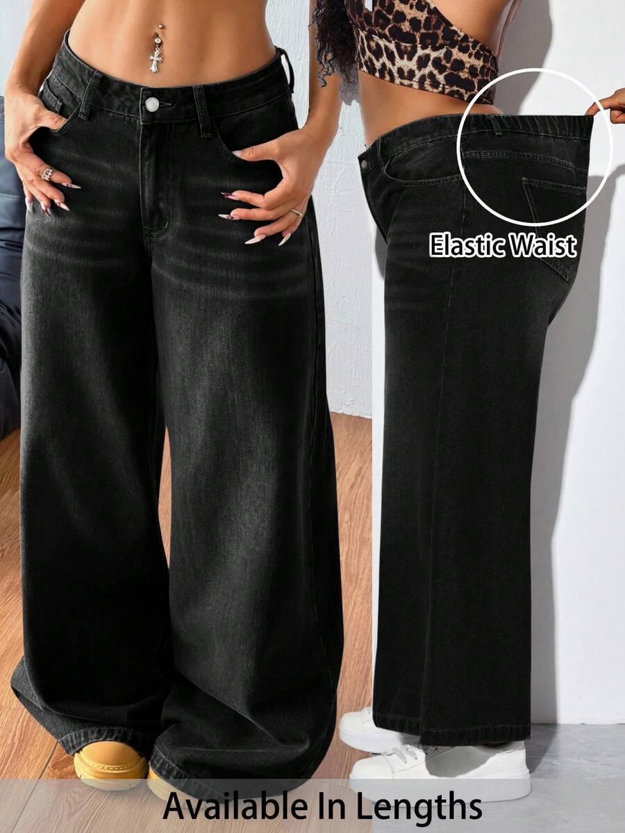 CZARNE SPODNIE JEANS