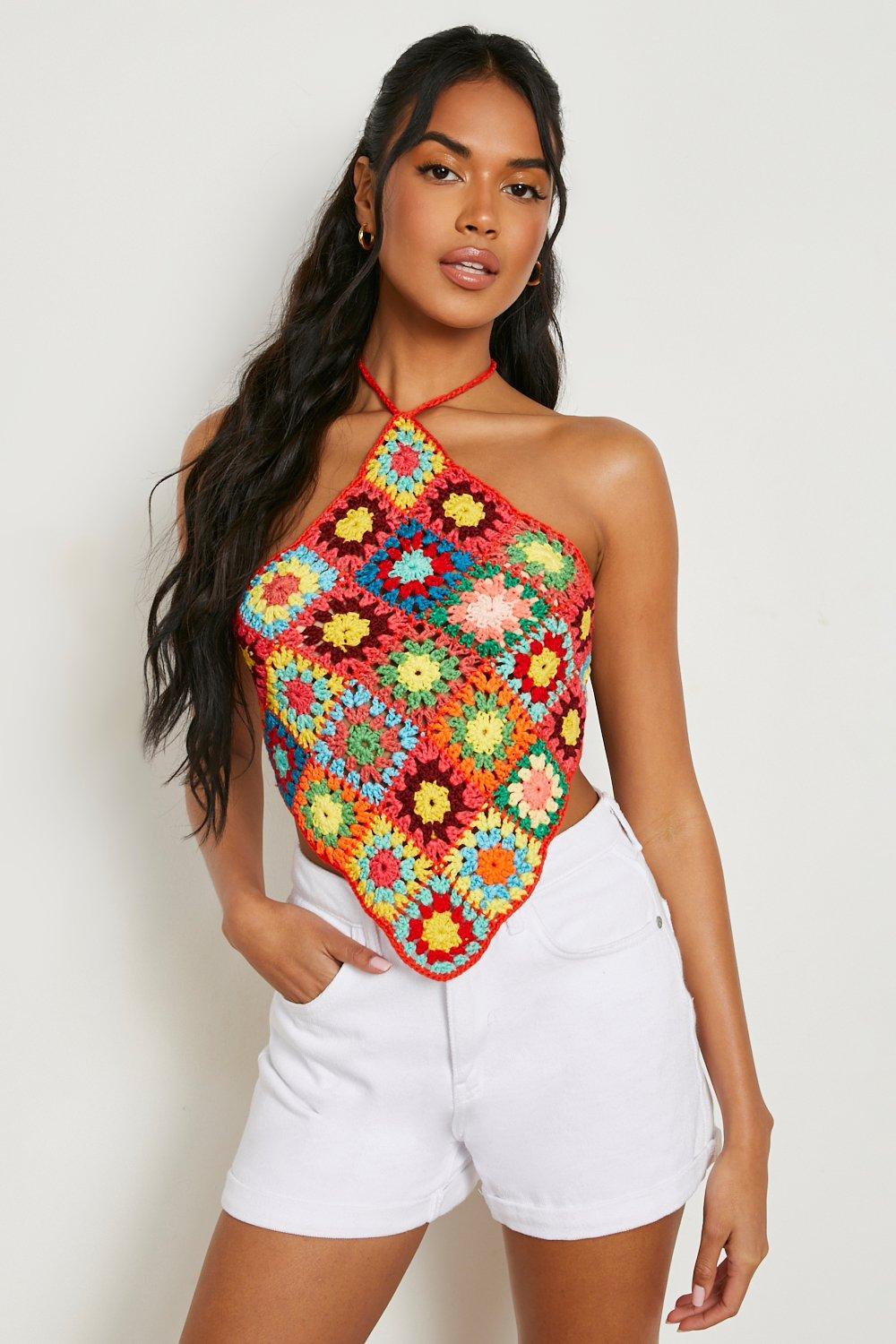 CROP TOP DZIANINA WIĄZANIE ODKRYTE PLECY